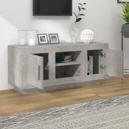 Berkfield Home TV Cabinet Concrete Grey 102x35x45 cm Engineered Wood - Size: 102 x 35 x 45 cm - thumbnail 1