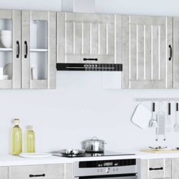 Berkfield Home Kitchen Wall Cabinet Lucca Concrete Grey Engineered Wood - thumbnail 4