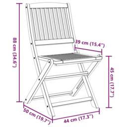 Berkfield Home Folding Outdoor Chairs 2 pcs Solid Acacia Wood in Brown - thumbnail 9