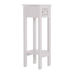 FLAVORA Tall Sofa Side Tea Table Bedside in White - Size: 100 cm x 15 cm - thumbnail 1
