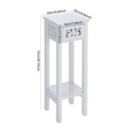 FLAVORA Tall Sofa Side Tea Table Bedside in White - Size: 100 cm x 15 cm - thumbnail 2