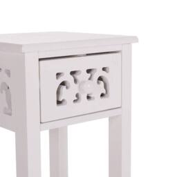 FLAVORA Tall Sofa Side Tea Table Bedside in White - Size: 100 cm x 15 cm - thumbnail 6