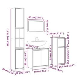 Berkfield Home Stylish 4 Piece Bathroom Furniture Set Smoked Oak Engineered Wood in Brown - thumbnail 6