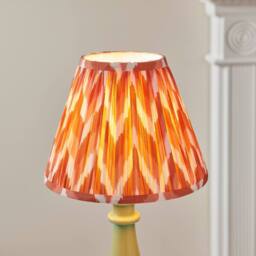 Netlighting Myrtle Green Table Lamp Orange Fabric Zigzag Shade 25cm B22 - thumbnail 3