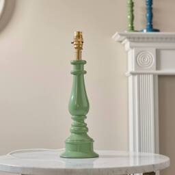 Netlighting Myrtle Green Table Lamp Orange Fabric Zigzag Shade 25cm B22 - thumbnail 5