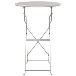 Berkfield Home Modern Folding Bistro Table Beige √ò50x71 cm Powder-coated Steel - Size: 50x71 cm - thumbnail 4