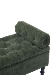 Living and Home Chenille Upholstered Storage Bench in Green - thumbnail 6