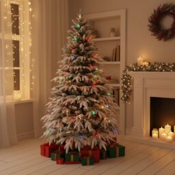 Shatchi 4FT Prelit Green Lapland Fir Christmas Tree Multicolour LEDs - thumbnail 2