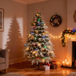 Shatchi 4FT Prelit Green Lapland Fir Christmas Tree Multicolour LEDs - thumbnail 3