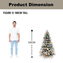 Shatchi 4FT Prelit Green Lapland Fir Christmas Tree Multicolour LEDs - thumbnail 5