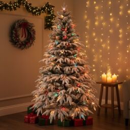 Shatchi 4FT Prelit Green Lapland Fir Christmas Tree Multicolour LEDs