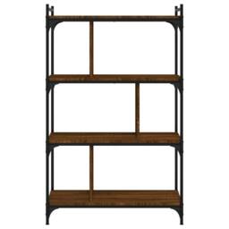 Berkfield Home Decorative Bookcase 4-Tier Brown Oak 76x32x123 cm Engineered Wood - Size: 76 x 32 x 123 cm - thumbnail 4