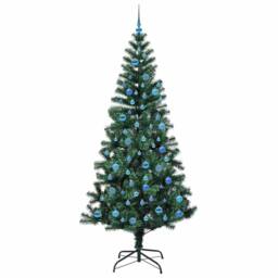 Berkfield Home Elegant Artificial Pre-lit Christmas Tree Green 240 cm PVC & Metal - thumbnail 4