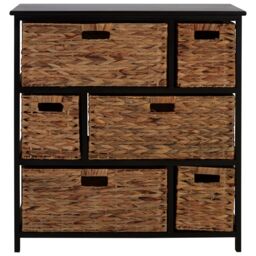 Orsina Stylish 6 Drawers Black Frame Storage Unit, Modern Chest Of Drawers For Livingroom, Minimalist Storage Chest - thumbnail 1
