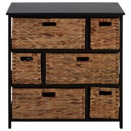 Orsina Stylish 6 Drawers Black Frame Storage Unit, Modern Chest Of Drawers For Livingroom, Minimalist Storage Chest - thumbnail 2
