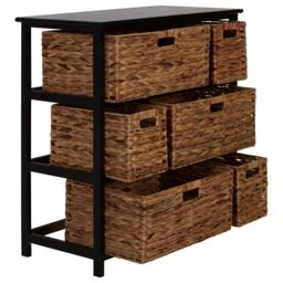 Orsina Stylish 6 Drawers Black Frame Storage Unit, Modern Chest Of Drawers For Livingroom, Minimalist Storage Chest - thumbnail 4