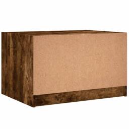 Berkfield Home Modern Coffee Table with Glass Doors Smoked Oak 68x50x42 cm in Brown - Size: 68 x 50 x 42 cm - thumbnail 8