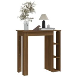 Berkfield Home Bar Table with Shelf Brown Oak 102x50x103.5 cm Engineered Wood - thumbnail 5