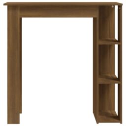 Berkfield Home Bar Table with Shelf Brown Oak 102x50x103.5 cm Engineered Wood - thumbnail 3