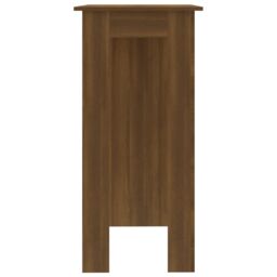 Berkfield Home Bar Table with Shelf Brown Oak 102x50x103.5 cm Engineered Wood - thumbnail 4