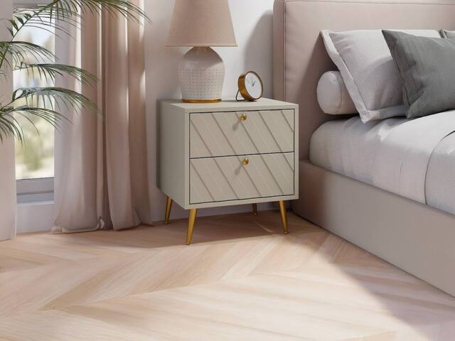 Vente-unique Set Of 2 Bedside Tables - 2 Drawers - Beige - TEODA - image 1