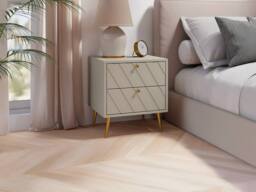 Vente-unique Set Of 2 Bedside Tables - 2 Drawers - Beige - TEODA