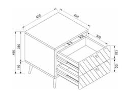 Vente-unique Set Of 2 Bedside Tables - 2 Drawers - Beige - TEODA - thumbnail 7