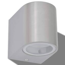 Berkfield Home Outdoor LED Wall Lights 2 pcs Round Downwards in Silver - thumbnail 4