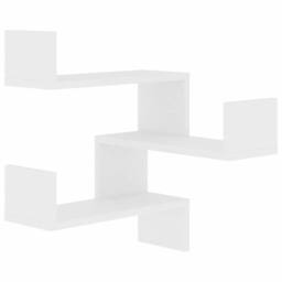 Berkfield Home Wall Corner Shelf 2 pcs White 40x40x50 cm Engineered Wood - Size: 40 x 40 x 50 cm - thumbnail 3