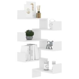 Berkfield Home Wall Corner Shelf 2 pcs White 40x40x50 cm Engineered Wood - Size: 40 x 40 x 50 cm - thumbnail 5