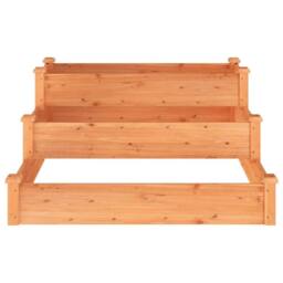 Berkfield Home Garden Raised Bed Brown 120x120x56 cm Solid Wood Fir - Size: 120 x 120 x 56 cm - thumbnail 4