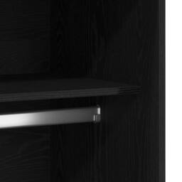 Berkfield Home Black Oak Wardrobe 100 x 50 x 200 cm - Crafted from engineered wood - thumbnail 8