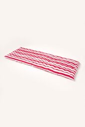Homescapes Garden Bench Cushion Luxury 3 Seater Cotton Red Striped Indoor Outdoor Pad