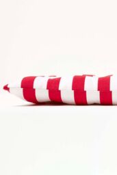 Homescapes Garden Bench Cushion Luxury 3 Seater Cotton Red Striped Indoor Outdoor Pad - thumbnail 5