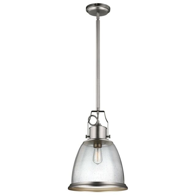 Loops 1 Bulb Ceiling Pendant Light Fitting Satin Nickel LED E27 75W Bulb in Metallics