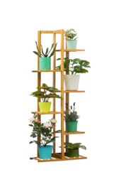 Living and Home 6-Tier Wooden Rustic Potted Vintage Plant Stand Rack Decorative Display Shelf in Brown - thumbnail 2