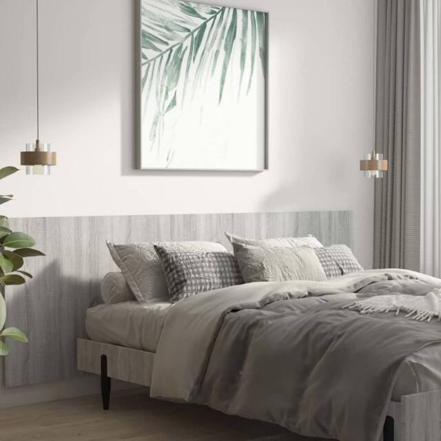 Berkfield Home Wall Headboard Grey Sonoma 240x1.5x80 cm Engineered Wood - image 1