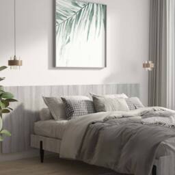 Berkfield Home Wall Headboard Grey Sonoma 240x1.5x80 cm Engineered Wood - thumbnail 1