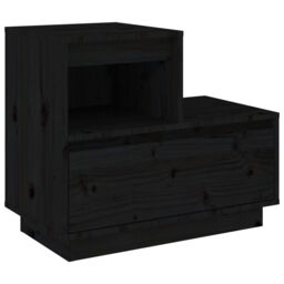 Berkfield Home Bedside Cabinets 2 pcs Black 60x34x51 cm Solid Wood Pine - Size: 60 x 34 x 51 cm - thumbnail 3