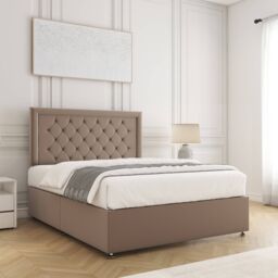 "BSSPOKE Nova Plush Velvet Divan Bed 24""Headboard & No Mattress No Drawers in Bronze - Size: King" - thumbnail 3