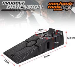 Dprodo Vehicle Plastic Ramps Set of 2, 2.5 Ton in Black - Size: 600mm - thumbnail 2