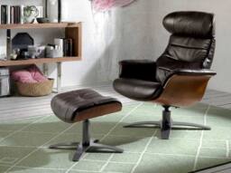 Angel Cerda Chocolate Brown Cowhide Leather Ottoman, 52x42x39 cm - Size: 52 x 42 x 39 cm - thumbnail 6