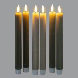 Lemon Pavilion Furniture and Decor Natural Glow Ribbed Taper Candles - Wax - L2xW2xH24 cm - Taupe - thumbnail 4