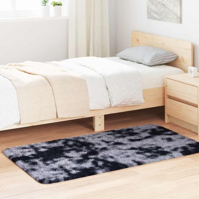 Berkfield Home Shaggy Rug High Pile NAVARRA Dark Grey 80x150 cm Polyester - Size: Medium - image 1