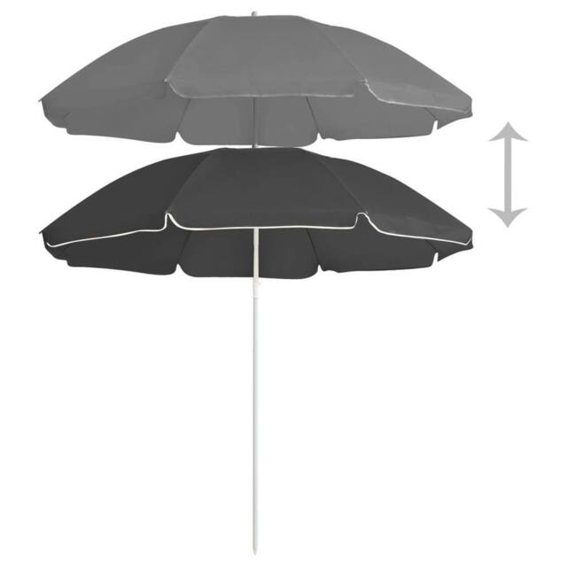 Berkfield Home Outdoor Parasol with Steel Pole Anthracite 180 cm in Black - image 1
