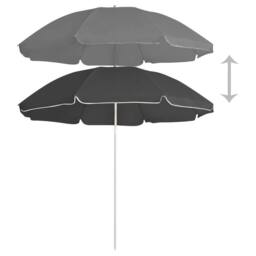 Berkfield Home Outdoor Parasol with Steel Pole Anthracite 180 cm in Black