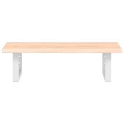 Berkfield Home Basin Shelf Wall Mounted Steel & Solid Wood Oak in Brown - thumbnail 4