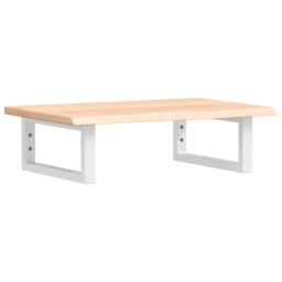 Berkfield Home Basin Shelf Wall Mounted Steel & Solid Wood Oak in Brown - thumbnail 2
