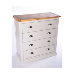 Cabinet Bits Loreo 4 Drawer Chest of Drawers Chrome Cup Handle in Light Grey - thumbnail 3