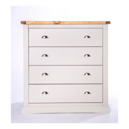 Cabinet Bits Loreo 4 Drawer Chest of Drawers Chrome Cup Handle in Light Grey - thumbnail 2